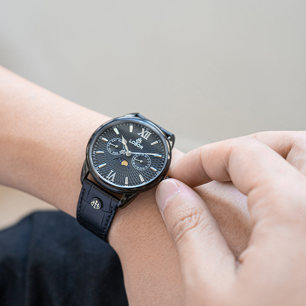 Black moonphase watch for men