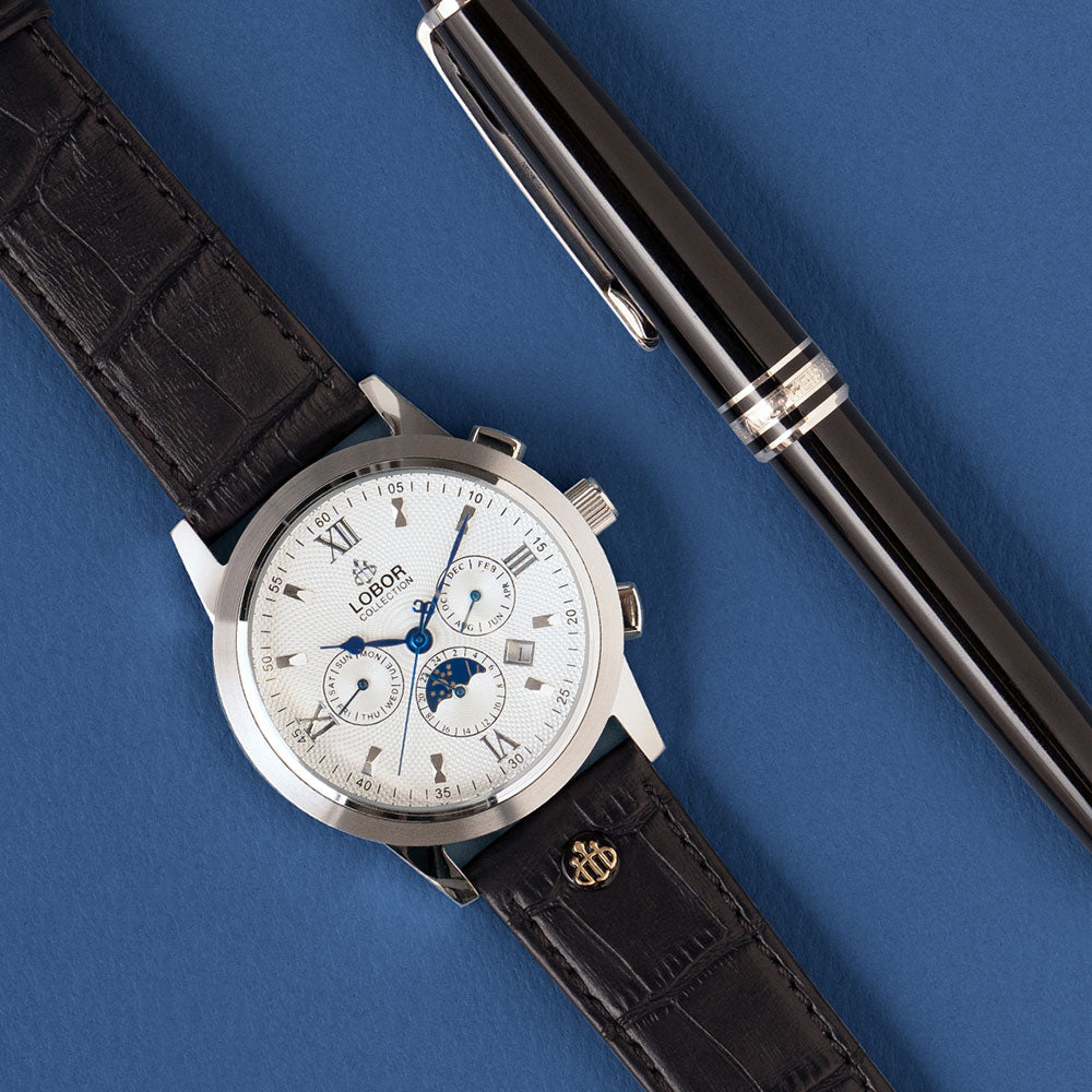 Black moonphase automatic watches for men