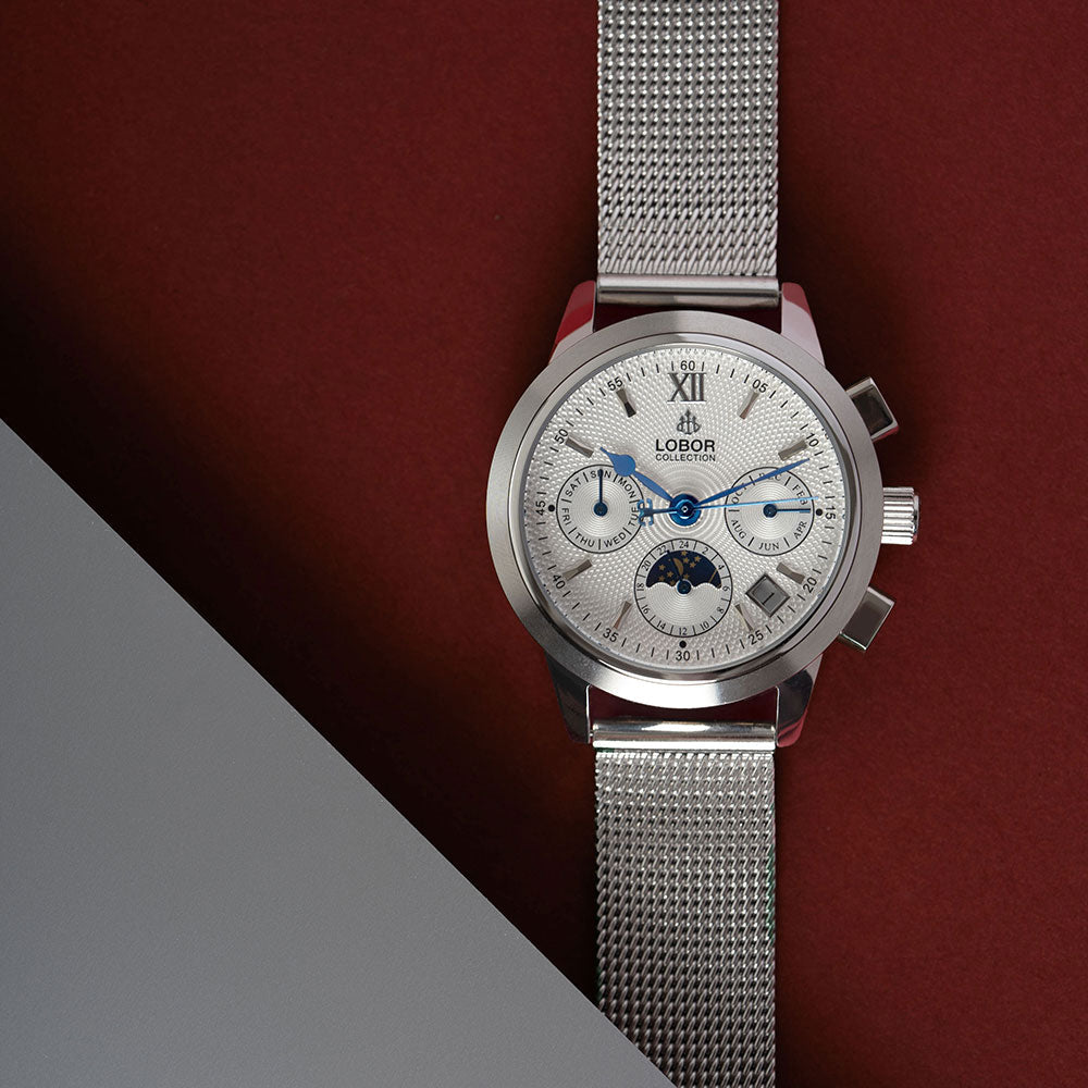 Silver moonphase automatic watches for women
