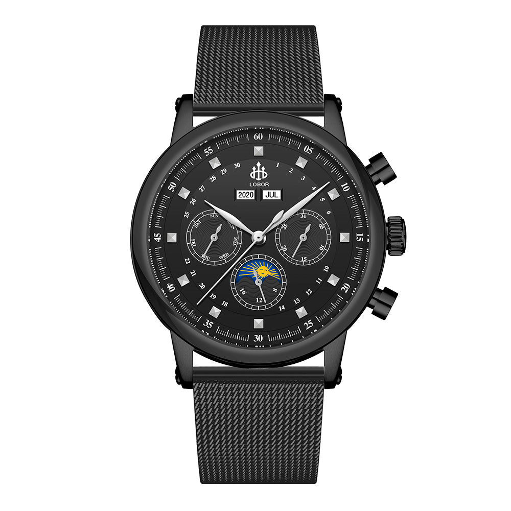 Black moonphase watch for men