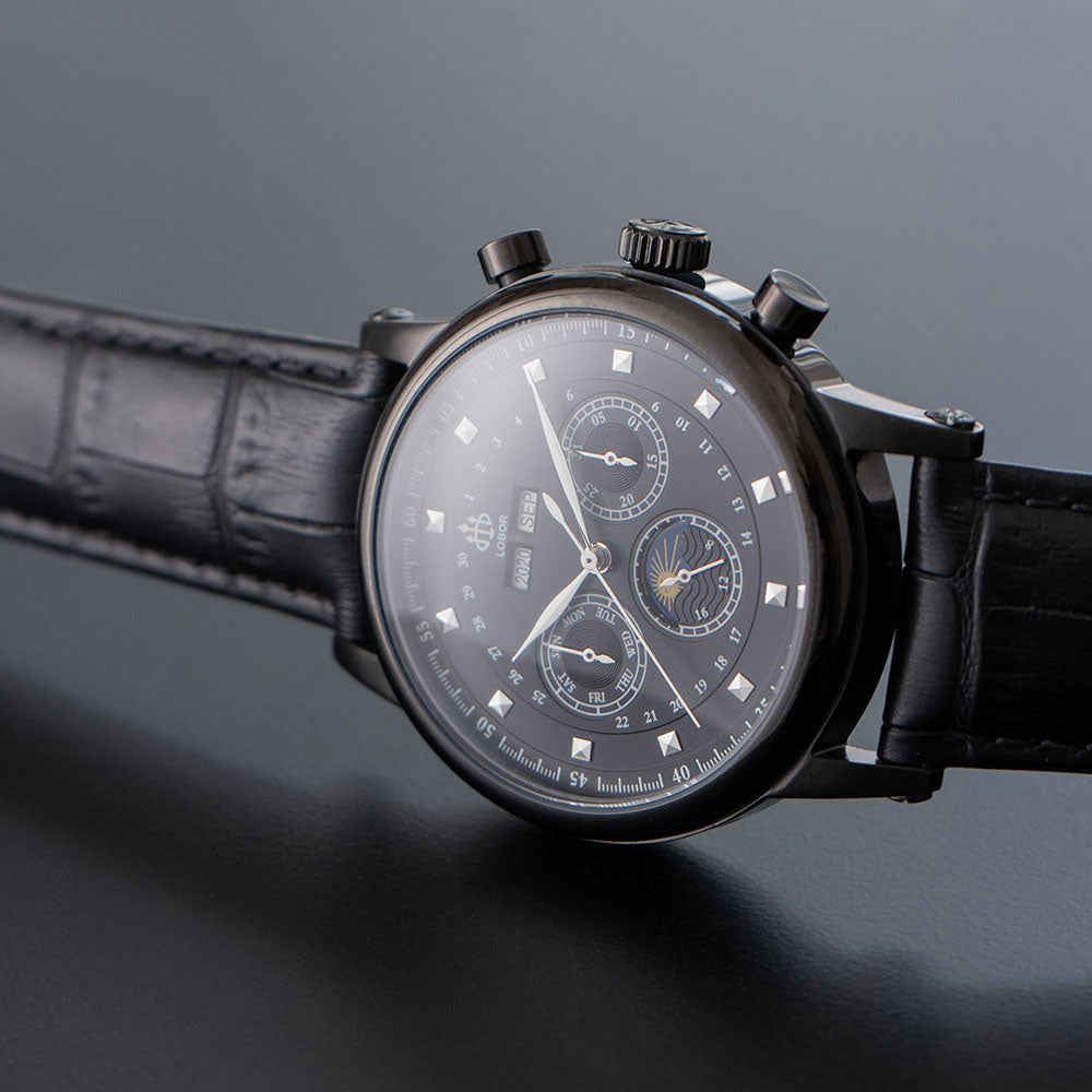 Black moonphase watch for men