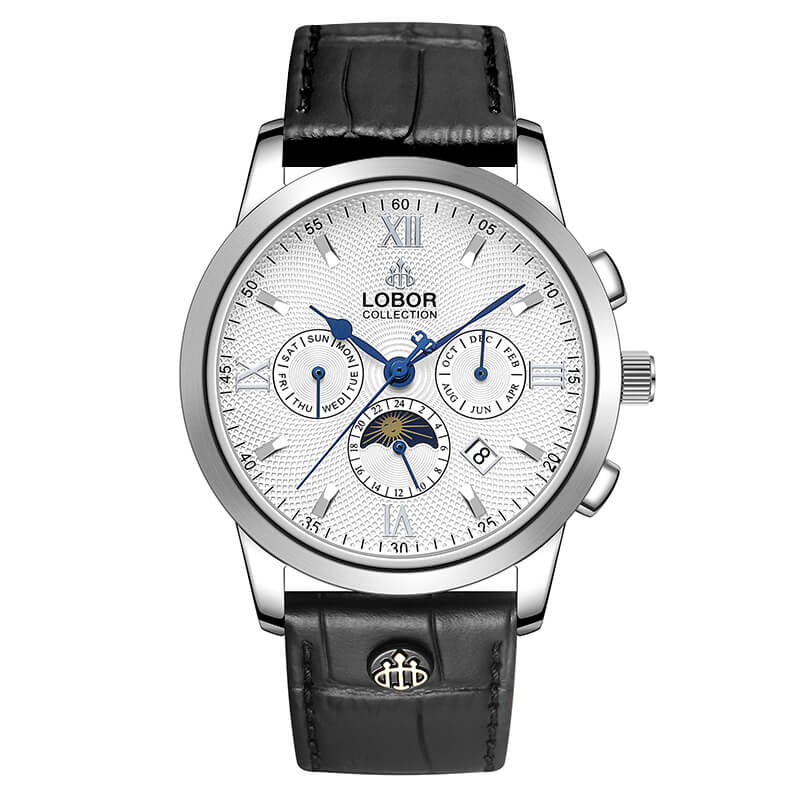 Black moonphase automatic watches for men