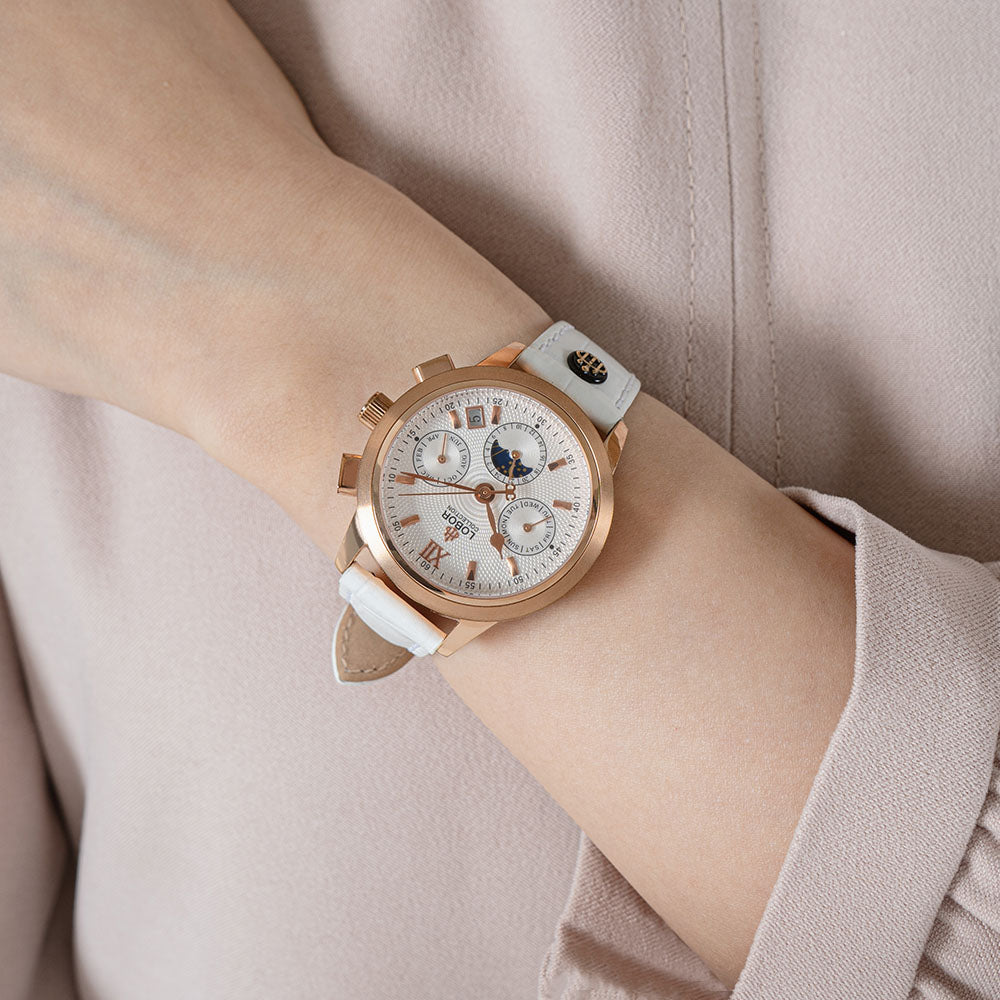 White moonphase automatic watches for women