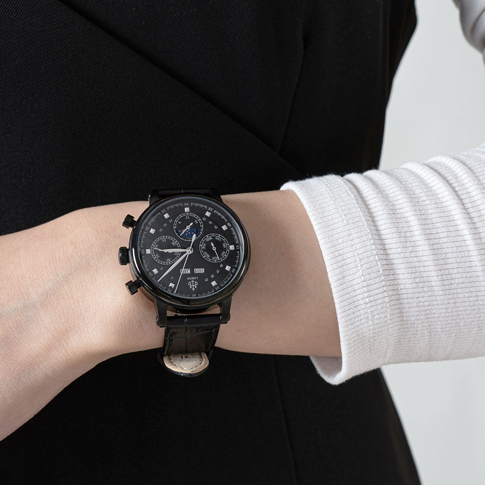 Black moonphase watch for women