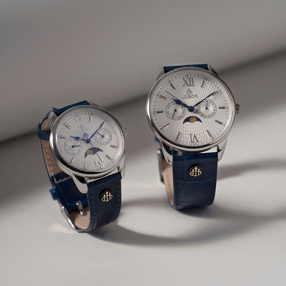 Blue moonphase watch for men and women