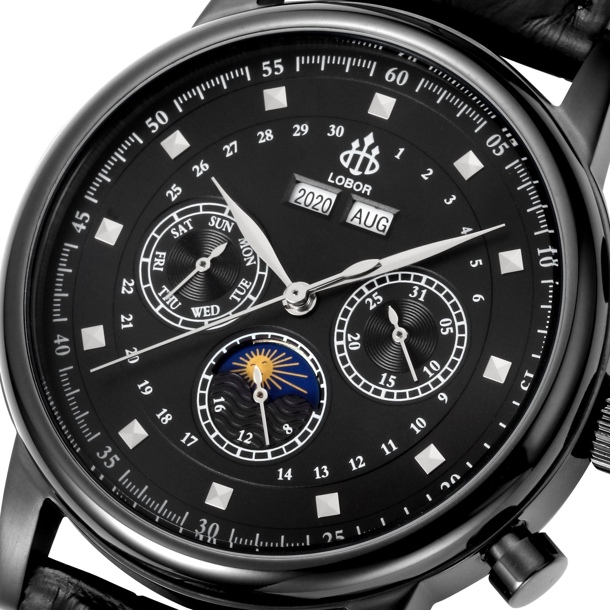 Black moonphase watch for men