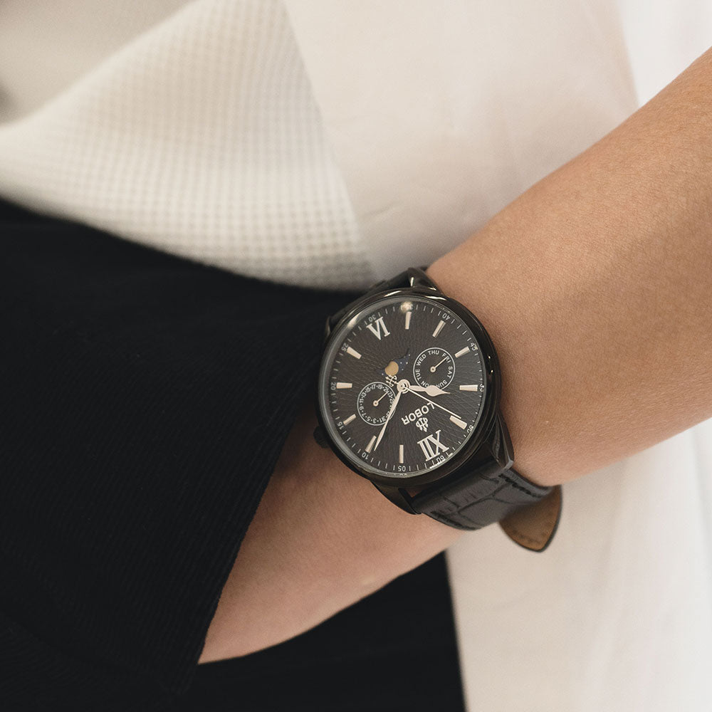 Black moonphase watch for men