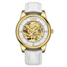 White skeleton watch for men