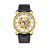 Black skeleton automatic watches for men 